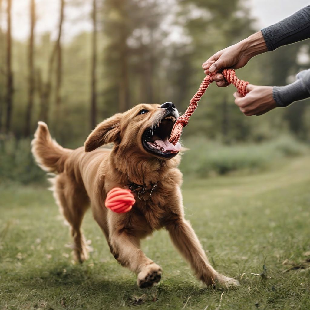 Dog Playing Tug-of-War